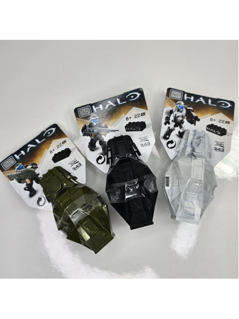 SEALED Mega Bloks Halo Drop Pod Lot New 22 Pcs Each Green Black White 3 Pack